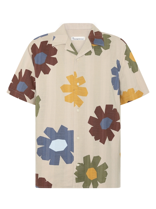 KnowledgeCotton Apparel Mens Relaxed Print Short Sleeve Shirt - Multi color AOP